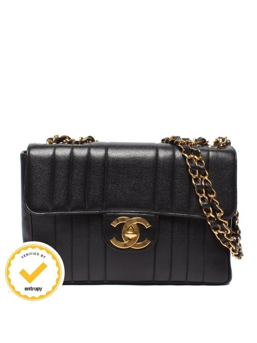 Chanel Chain Shoulder Bag Mademoiselle Classic Gold Double Single Flap Caviar